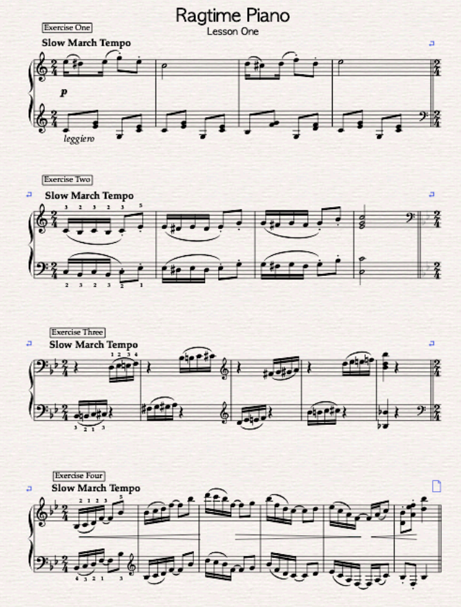 ragtime piano sheet music