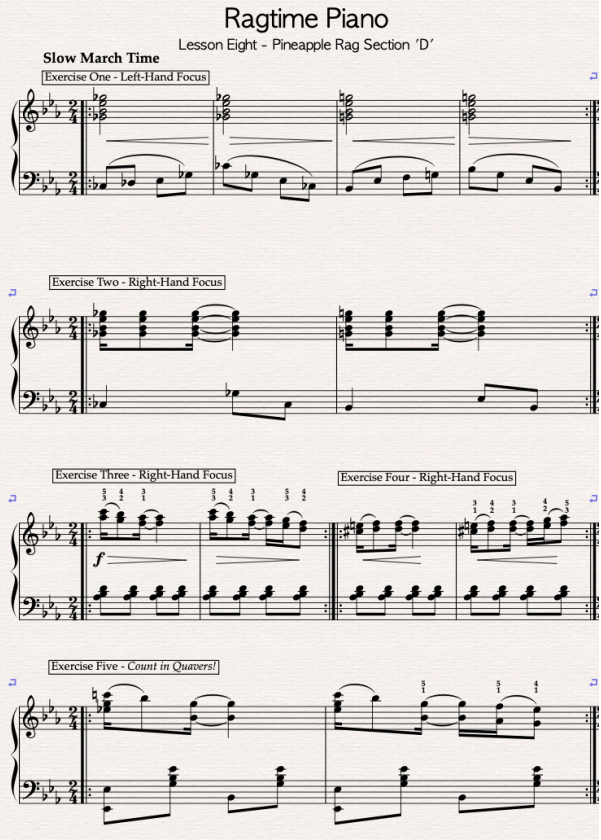 ragtime piano sheet music